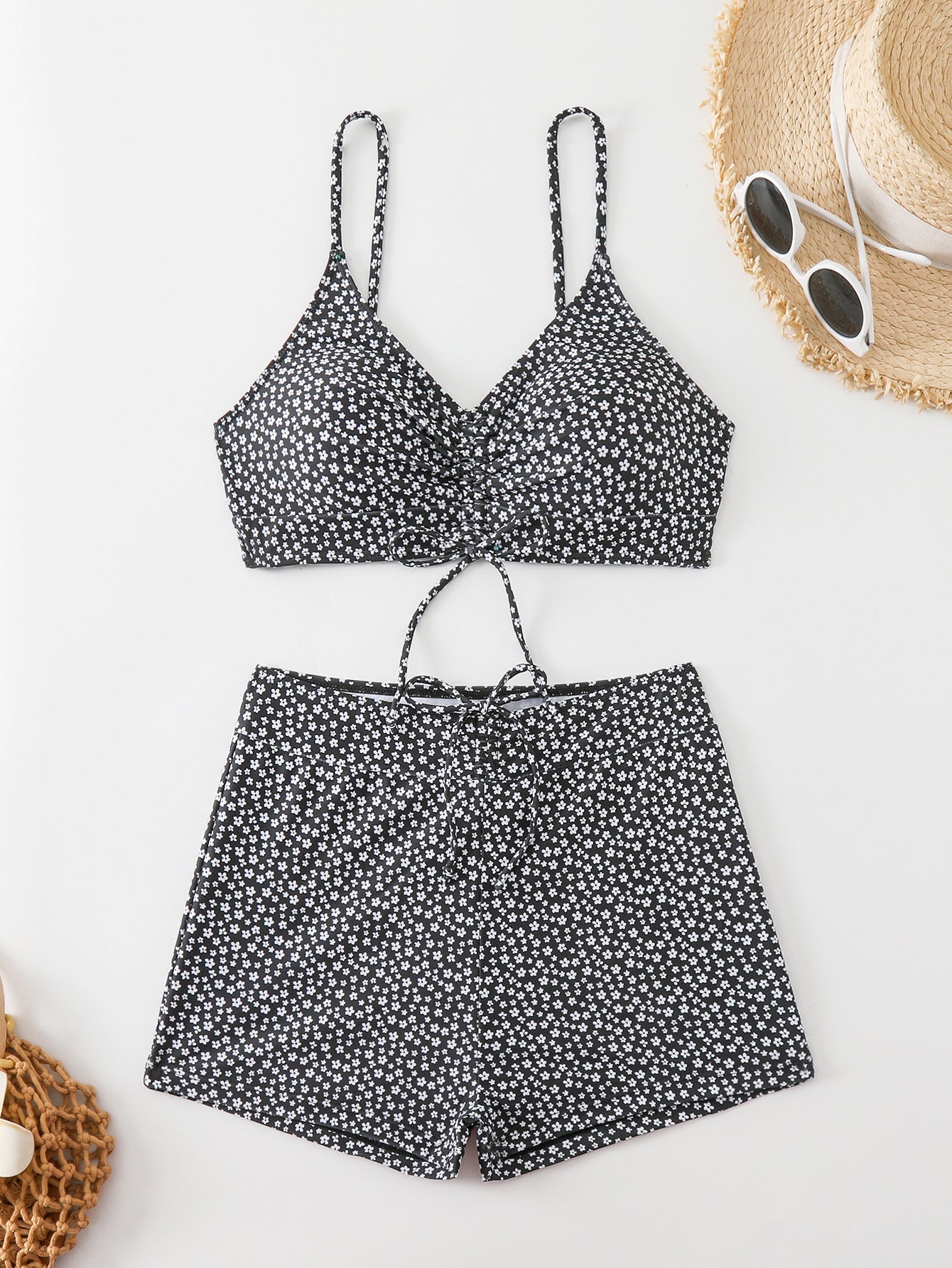 Ensemble de maillot de bain pour femme Berg-feldt : brassière et short à motif floral