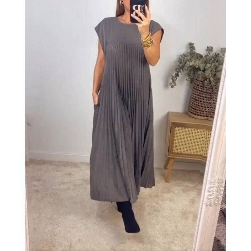 Robe longue élégante pour femme avec fines fronces et poches latérales de berg-feldt