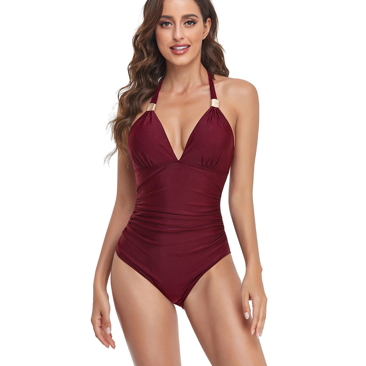 Maillot de bain femme berg-feldt, décolleté en V, imprimé léopard