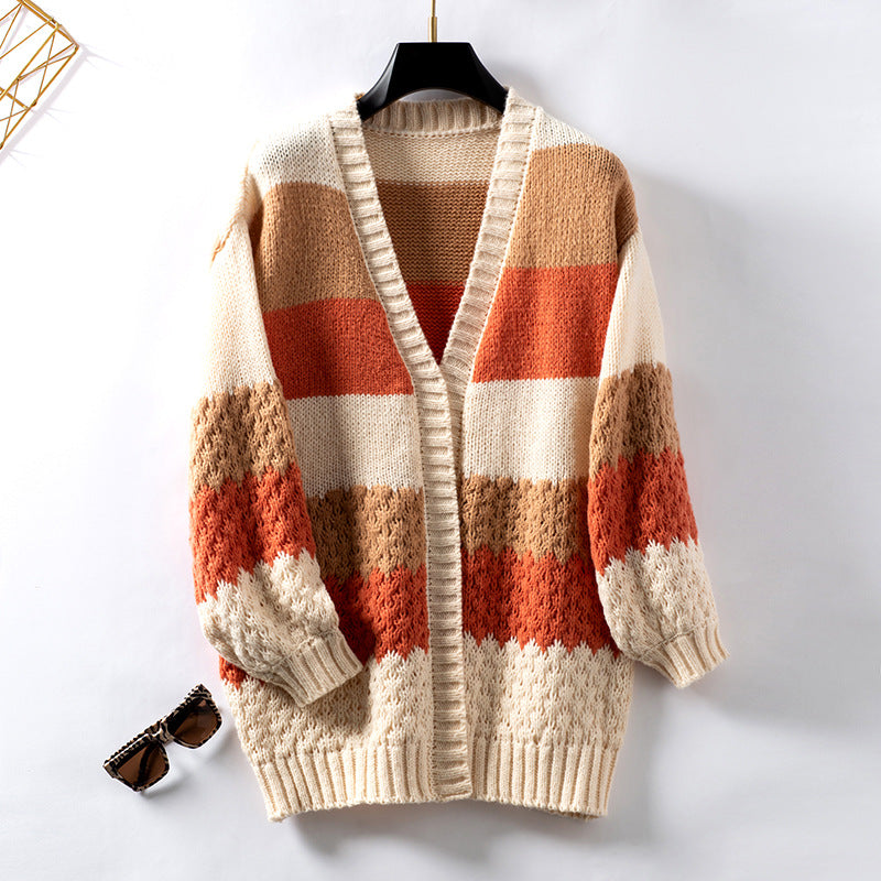 Berg-Feldt | Gestreifte Gemütliche Strickjacke