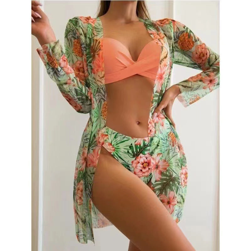 Berg-Feldt Maillot de Bain Kimono à motif tropical pour femme