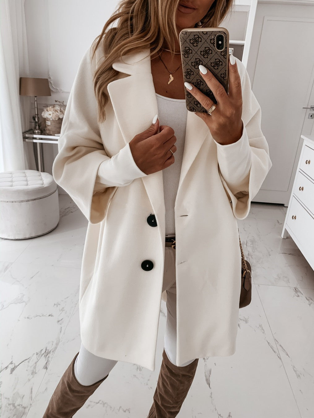 Damen Manteau Oversize Tendance Berg-Feldt