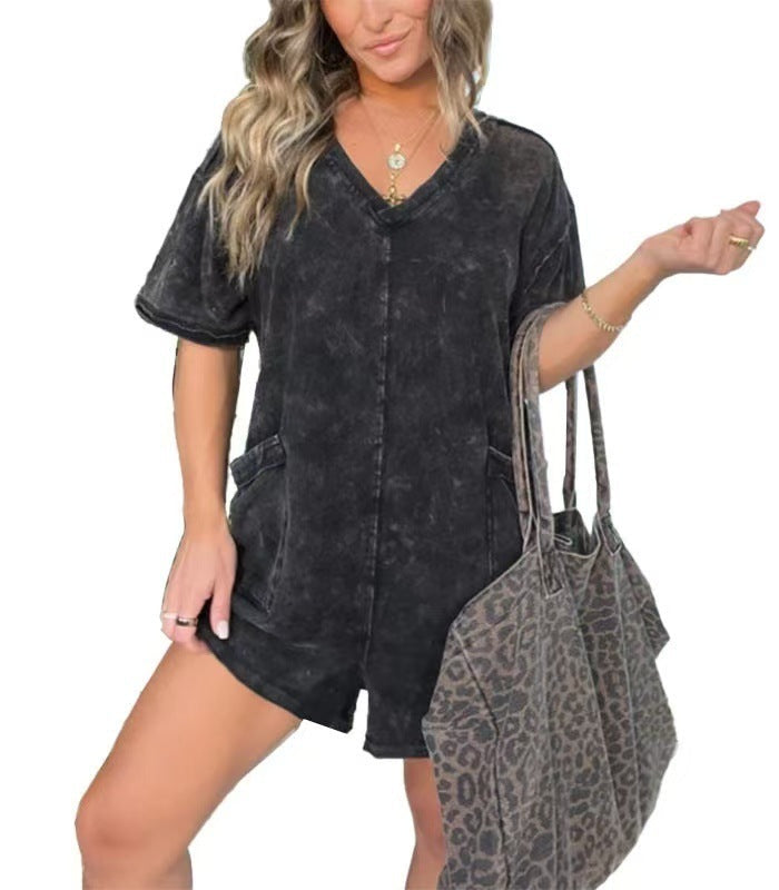 Combinaison Femme Berg-Feldt, Oversize, Col V, Décontractée