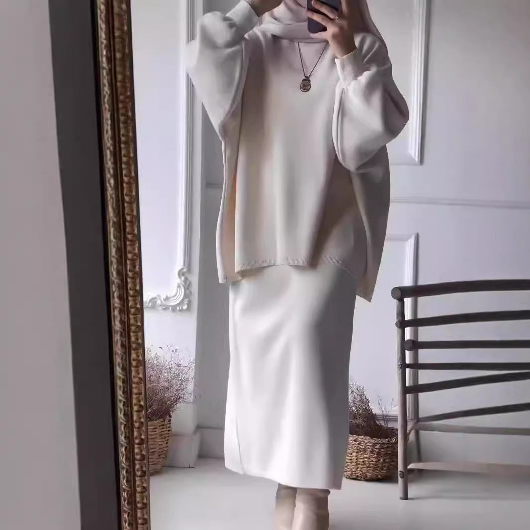 Ensemble tricoté décontracté pour femme avec haut ample et jupe ajustée Berg-Feldt
