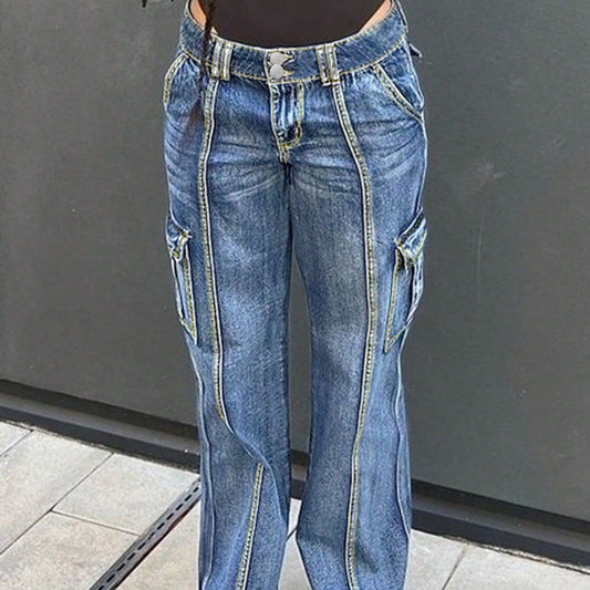Berg-Feldt Damen Jeans mit Seitentaschen und farblich abgesetzten Nähten
 - berg-feldt
