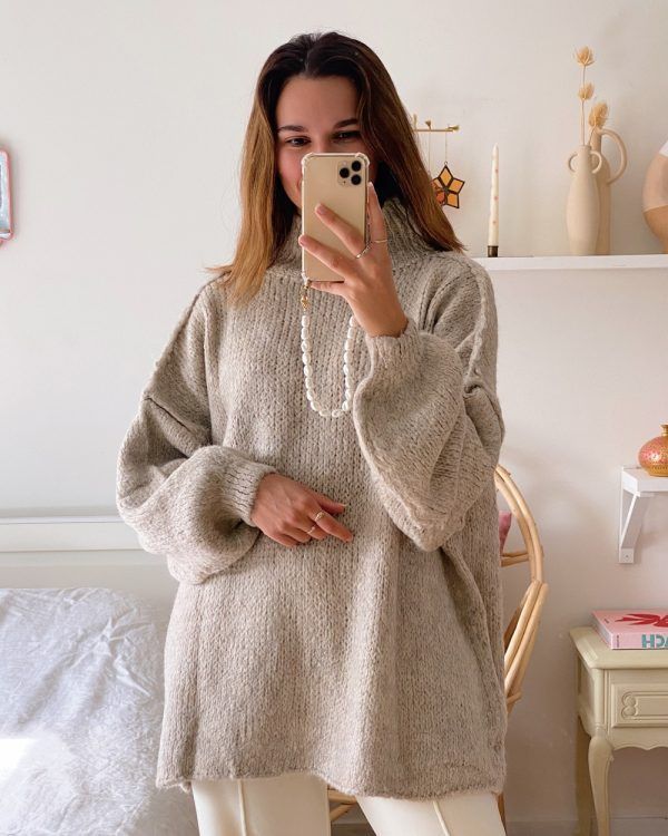 Pull-over ample décontracté pour femme avec manches montées et coupe asymétrique Berg-Feldt