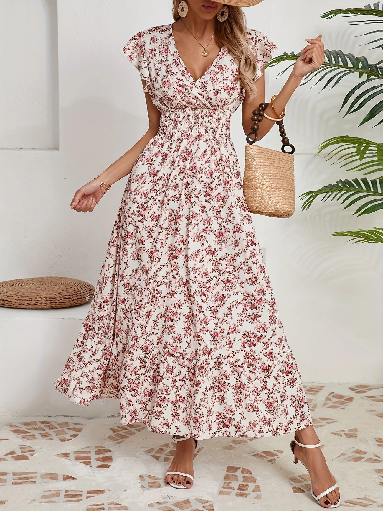 Robe longue pour femme avec jupe ample et volants romantiques – berg-feldt