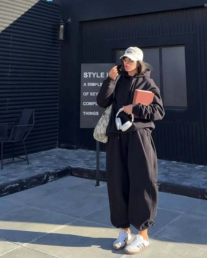 Survêtement de jogging oversized décontracté pour femme, motif montagne-champ