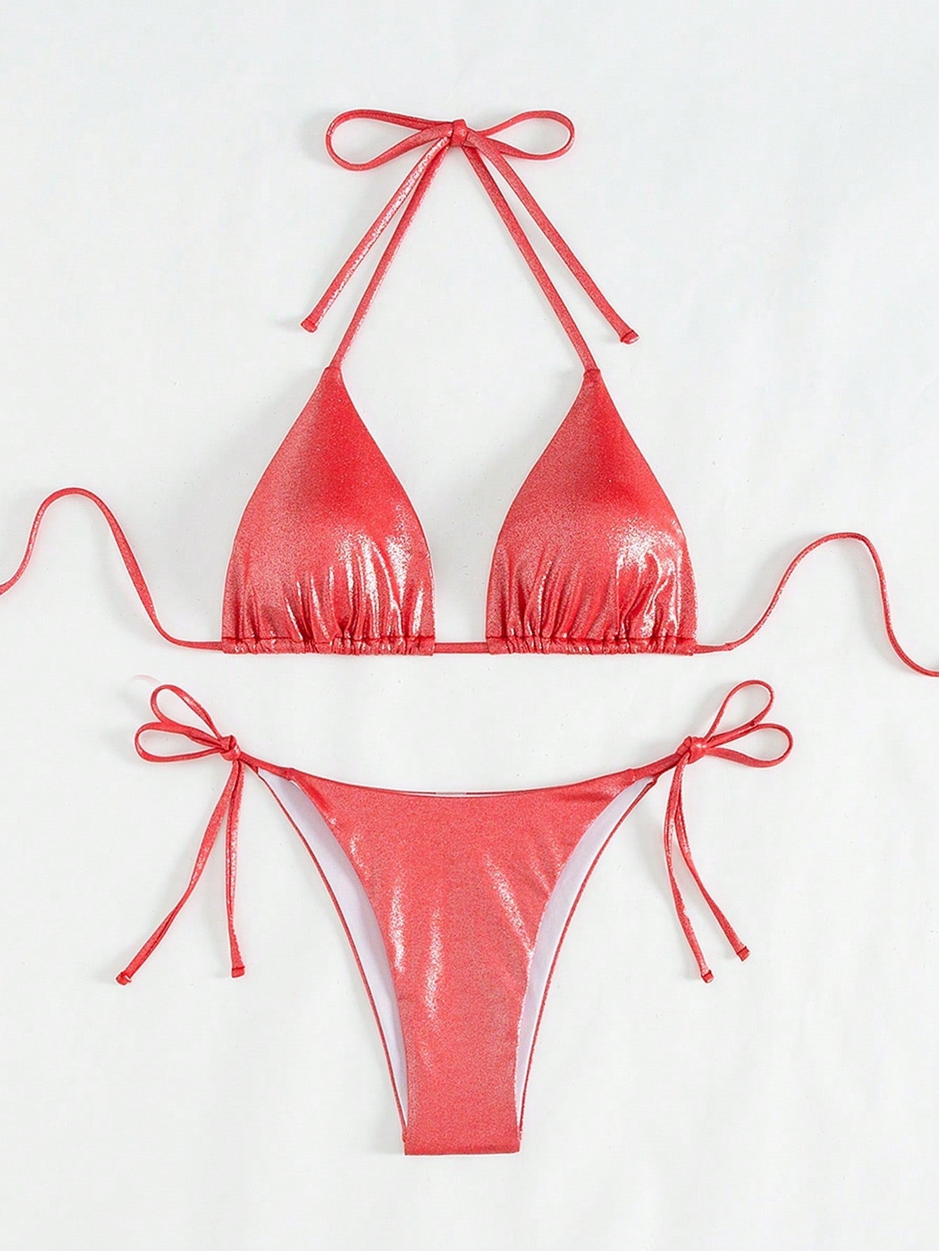 Haut de bikini triangle scintillant pour femme avec bretelles ajustables de berg-feldt