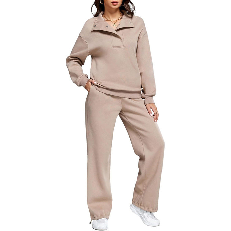 Ensemble décontracté confortable pour femme avec col montant et pantalon large Berg-Feldt