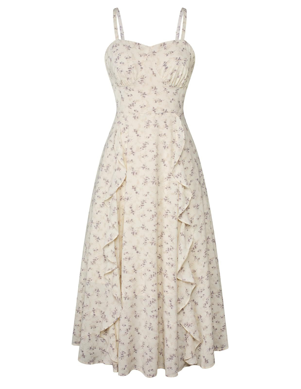 Robe longue femme à volants et motifs floraux berg-feldt