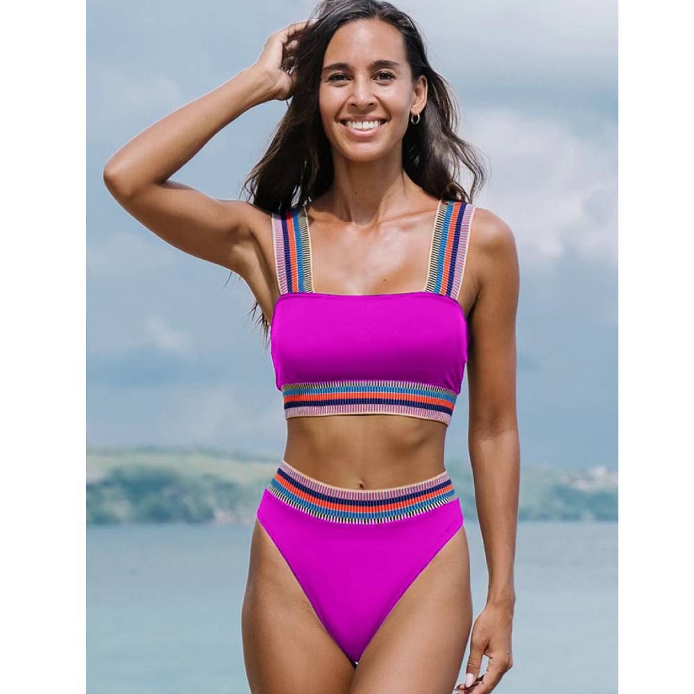 Haut de bikini à bretelles larges avec détails colorés par berg-feldt