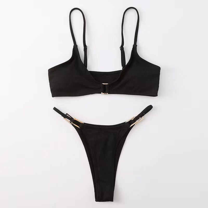 Maillot de bain bikini taille haute à côtes Berg-Feldt pour femme