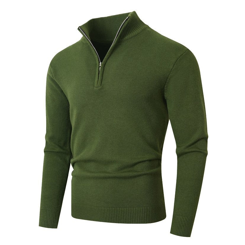 Herren Strickpullover mit modernem Stehkragen und hochwertigem Reißverschluss Berg-Feldt