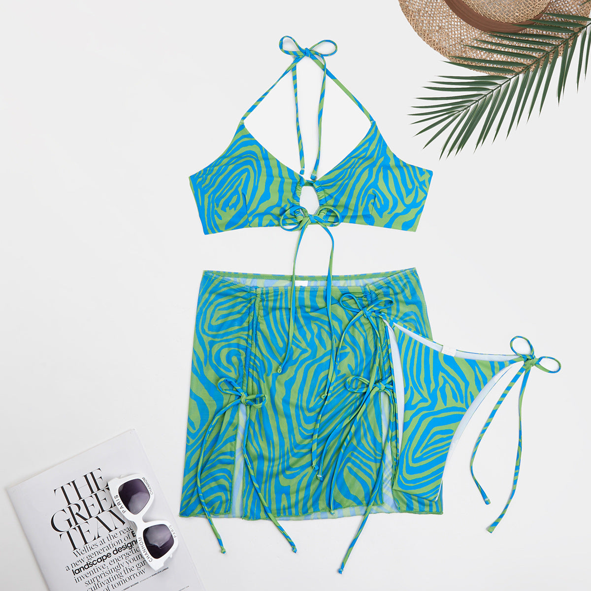 Ensemble de bikini pour femme berg-feldt avec motif zèbre audacieux et bretelles réglables
