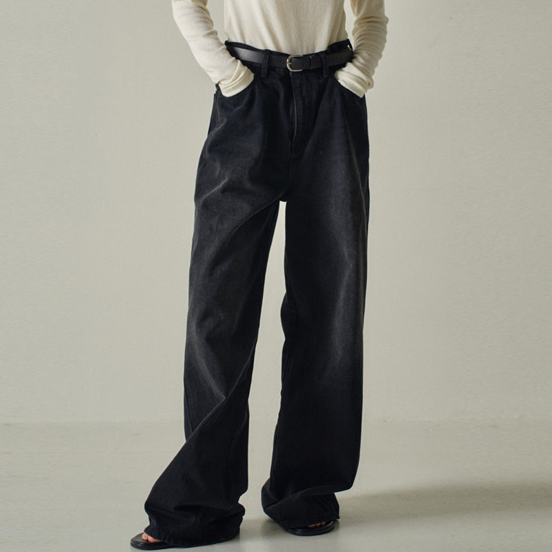 Elegante Damenhose mit weitem Schnitt, hoher Taille und Bundfalten von berg-feldt