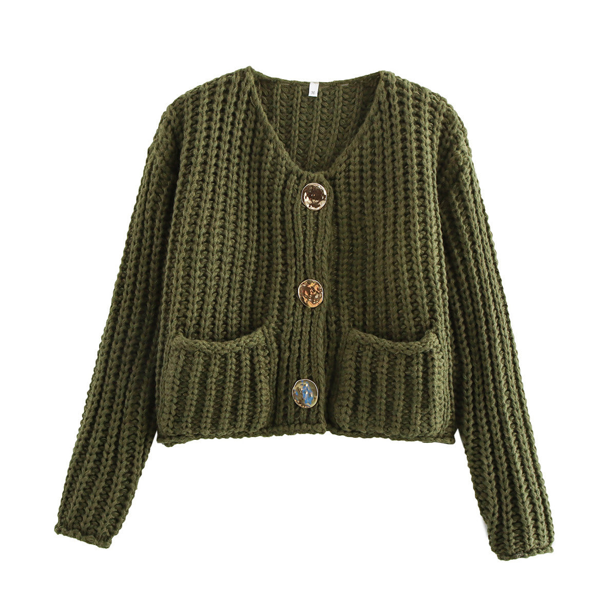 Berg-Feldt Gilet en grosse maille pour femme avec poches