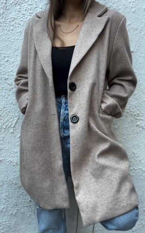 Manteau en laine Berg-Feldt pour femmes, classique et ajusté