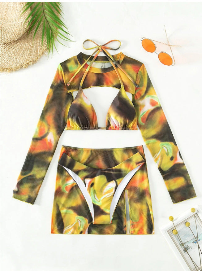Ensemble maillot de bain élégant pour femme avec manches longues et jupe assortie de berg-feldt
