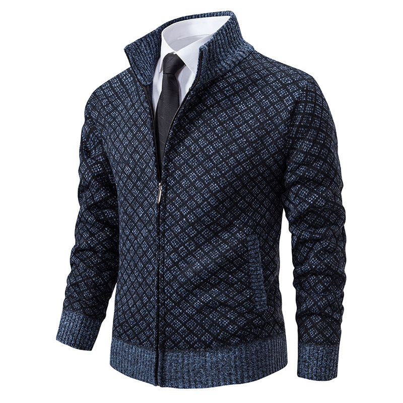 Cardigan en tricot torsadé de qualité avec fermeture éclair Berg-Feldt pour homme