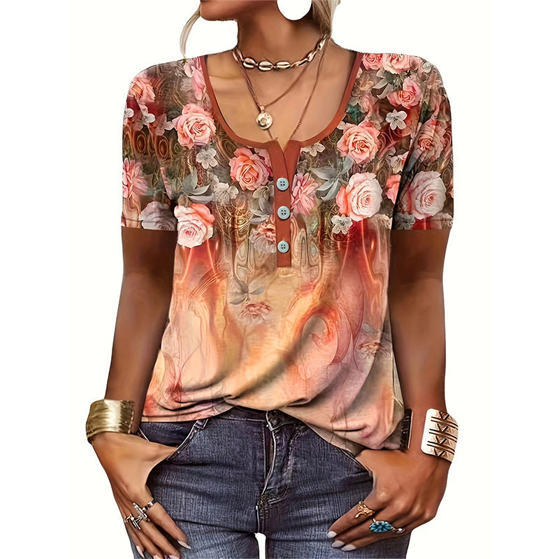 Blouse à fleurs et boutonnage de berg-feldt