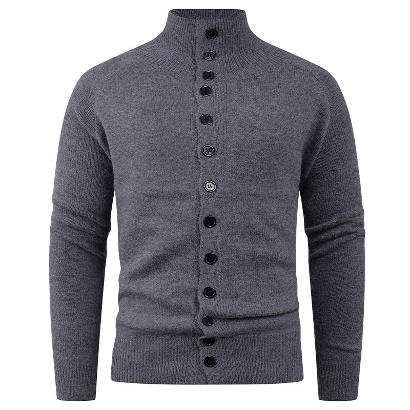 Herren Strickjacke mit modernem Stehkragen und Knopfverschluss Berg-Feldt