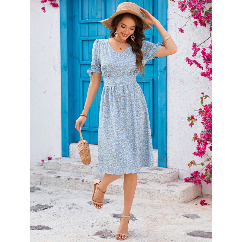 Robe midi boutonnée à imprimé floral pour femme Berg-feldt