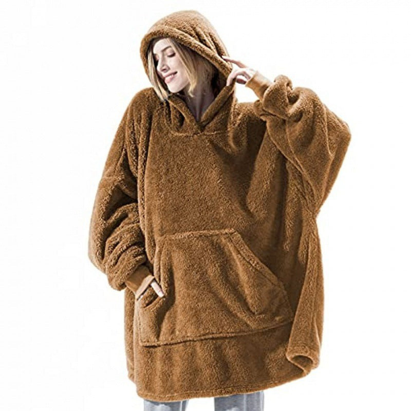 Sweat à capuche oversize en polaire pour femme avec poche kangourou et capuche Berg-Feldt