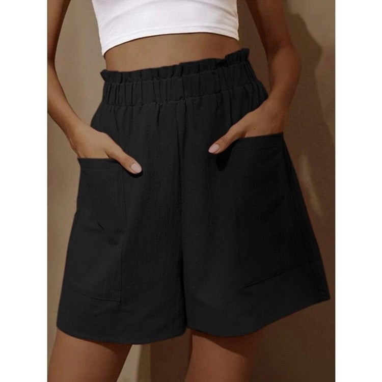 Heidi Mode | Short taille haute en coton et lin pour femme