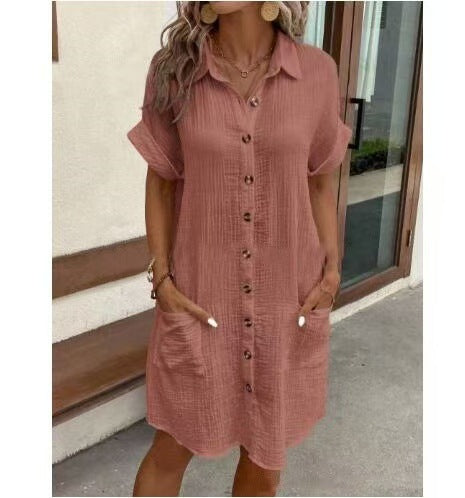 Robe chemise boutonnée Berg-Feldt pour femme avec poches latérales