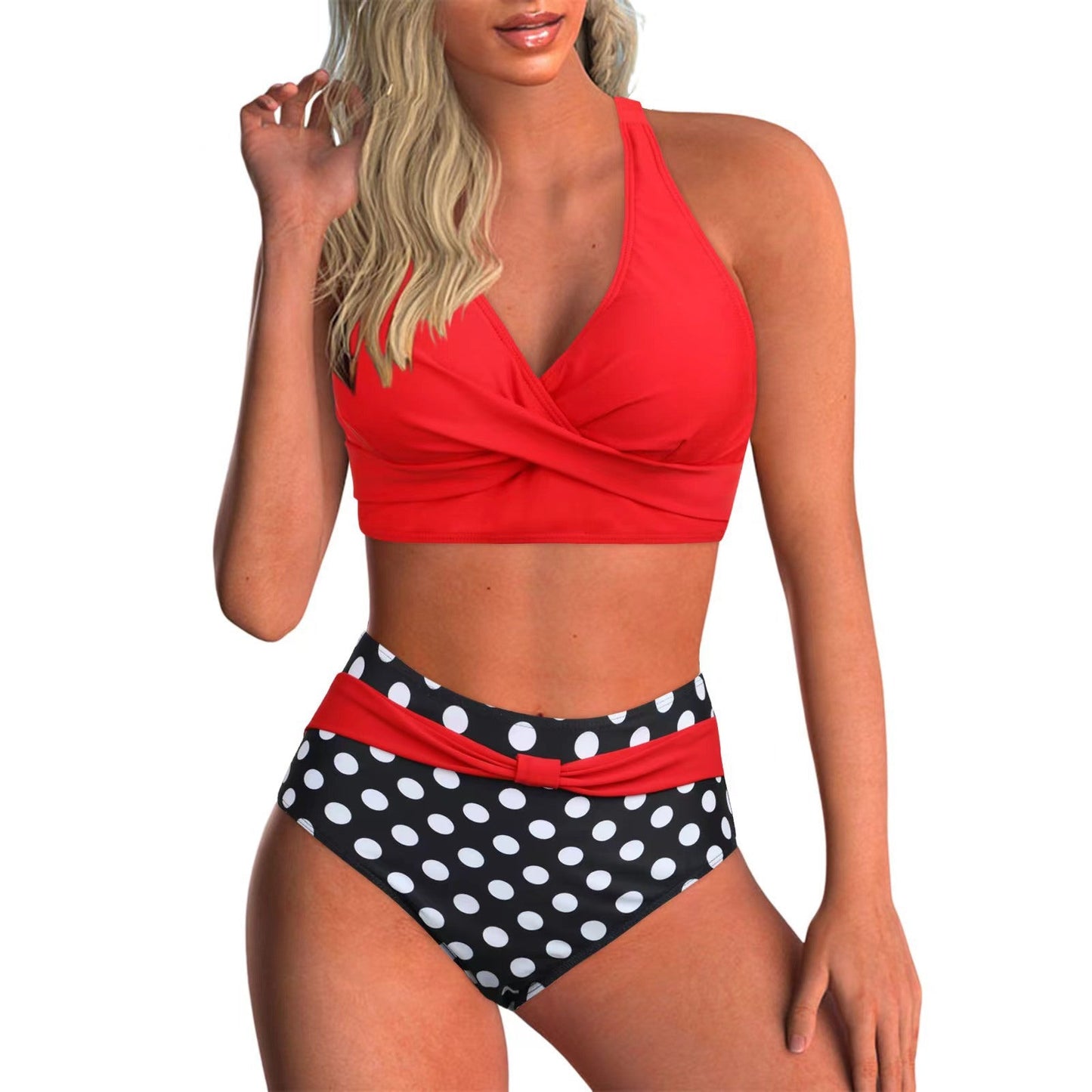 Haut de bikini cache-cœur et bas de bikini taille haute Berg-Feldt pour femme