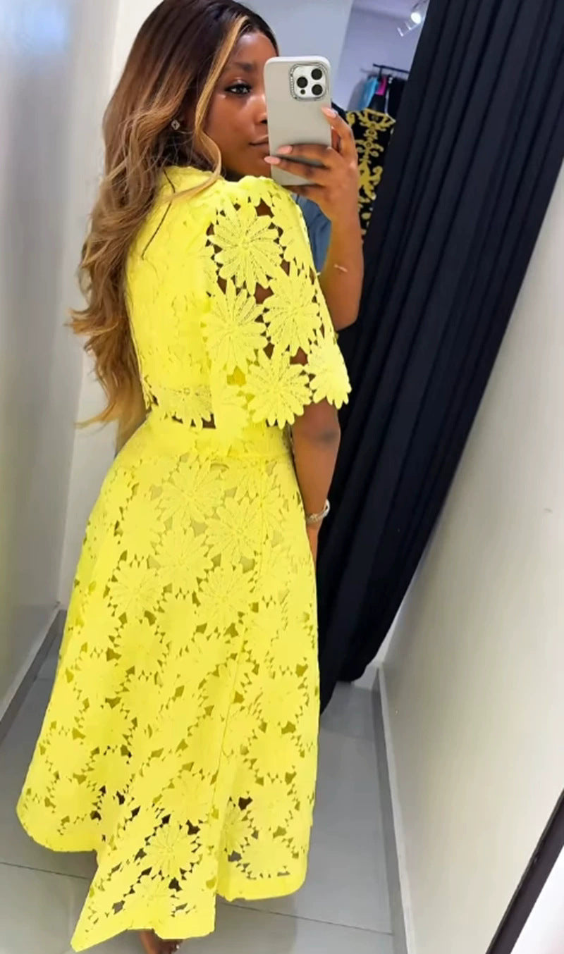 Élégant ensemble dentelle femme avec crop top et jupe longue de berg-feldt