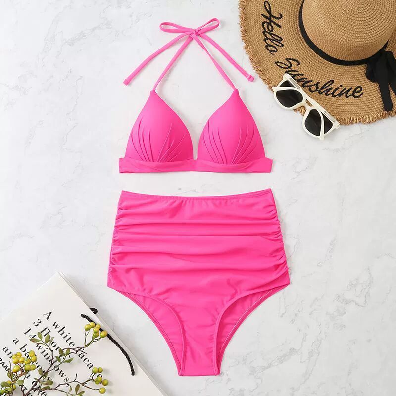 Maillot de bain deux pièces côtelé taille haute Berg-Feldt pour femme