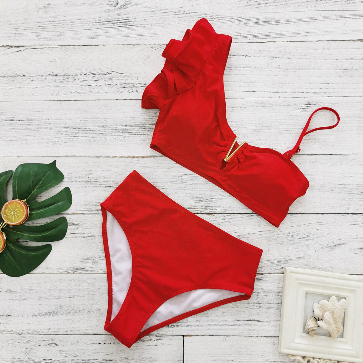 Maillot de bain deux pièces avec manches bouffantes et bretelles réglables, de berg-feldt