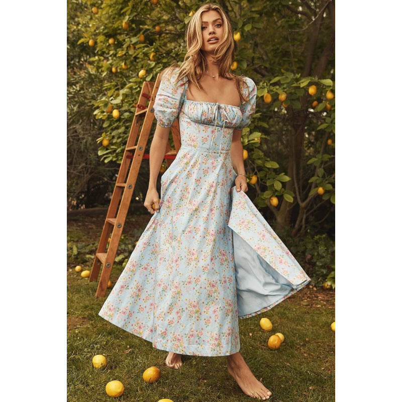 Robe longue bohème fendue à fleurs de berg-feldt