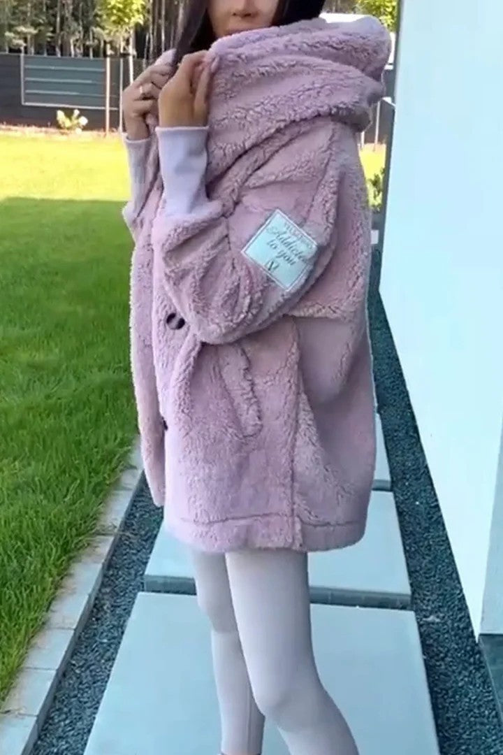 Veste Berg-Feldt Sherpa pour femme avec col oversize