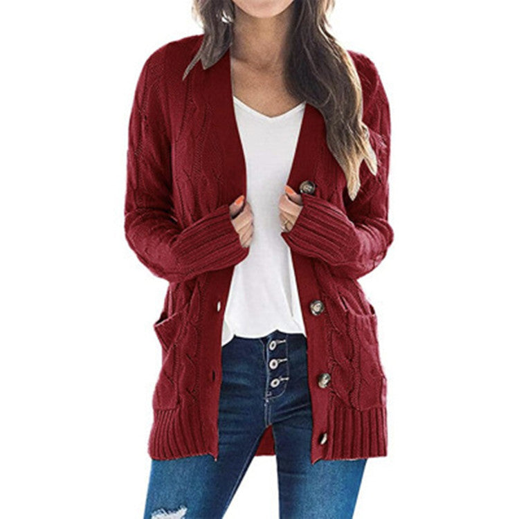 Cardigan pour femme en grosse maille, avec motif torsadé élaboré et poches pratiques Berg-Feldt