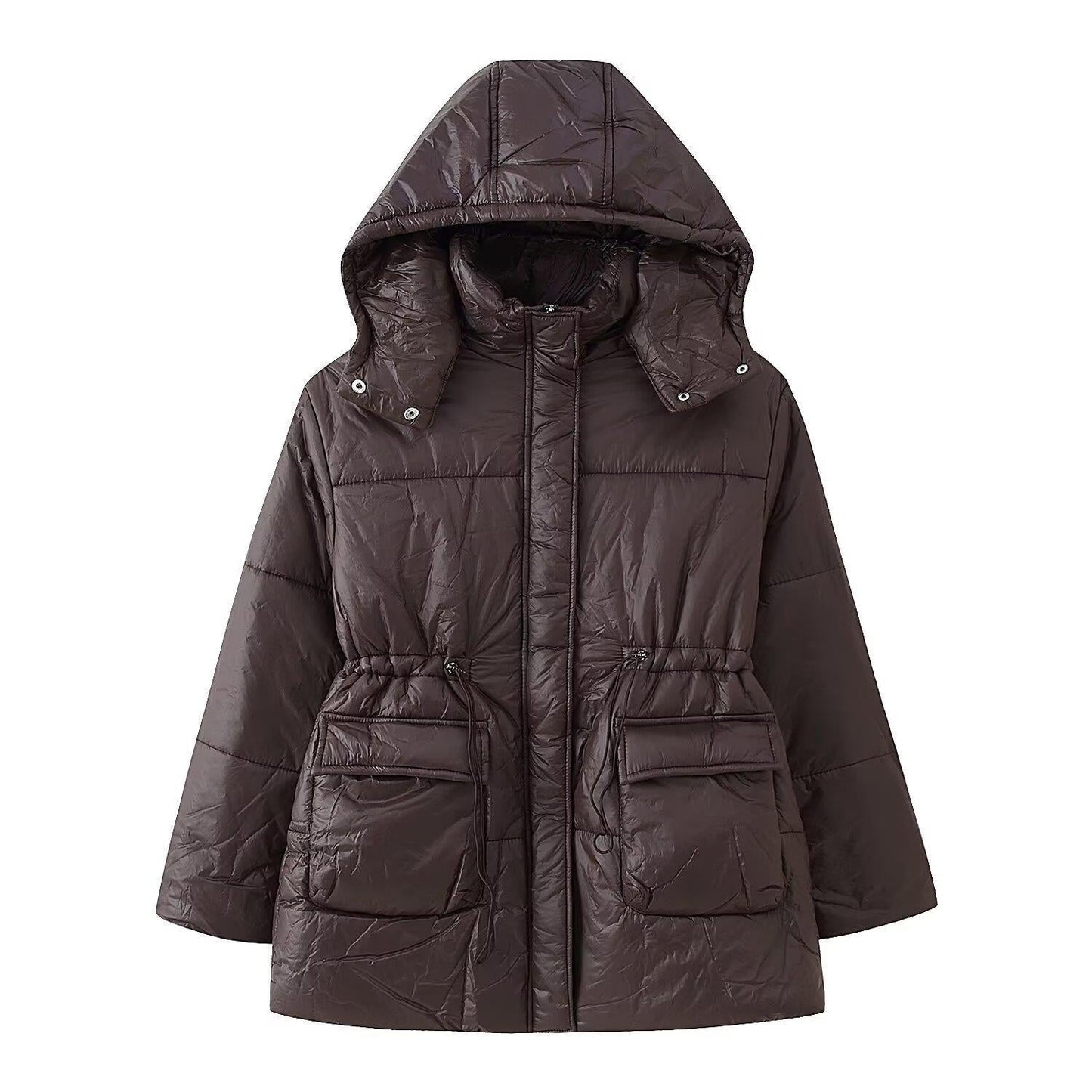 Damen-Steppjacke mi-saison à capuche avec poches pratiques Berg-Feldt