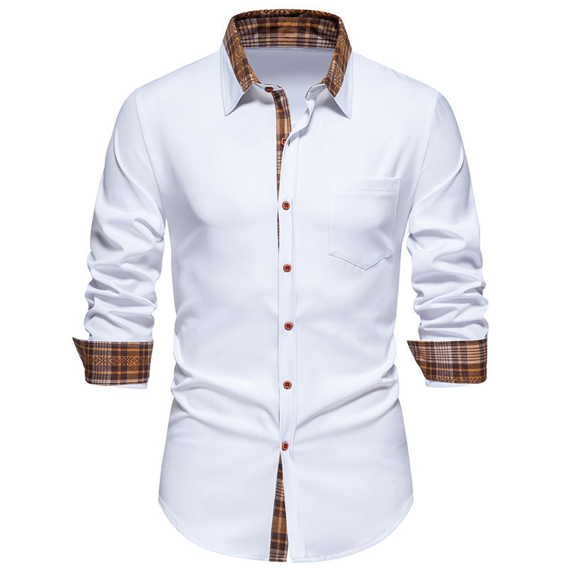 Chemise homme mode avec col à carreaux et poche poitrine Berg-Feldt