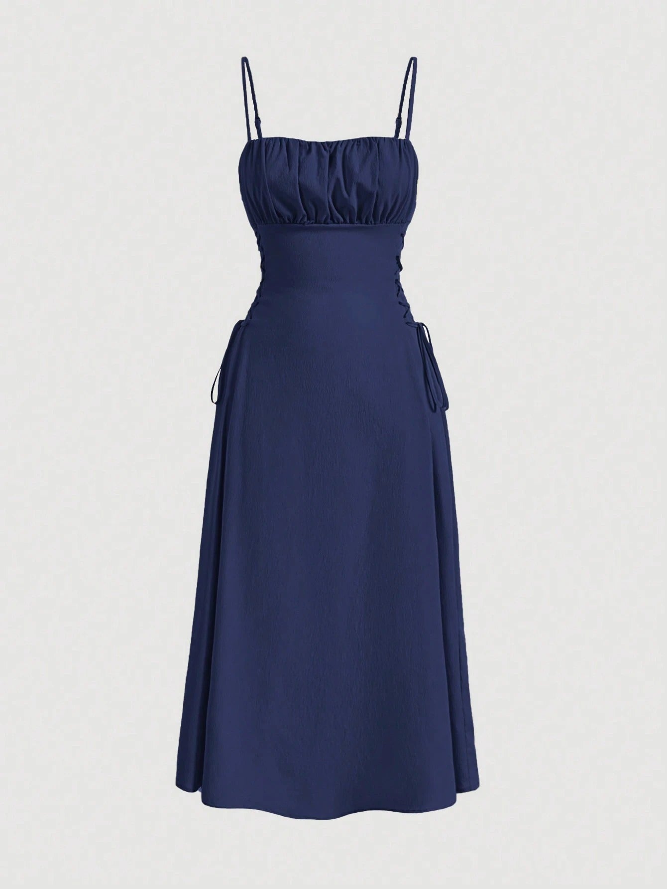 Robe mi-longue pour femme Berg-Feldt avec bretelles spaghetti réglables et taille ajustée