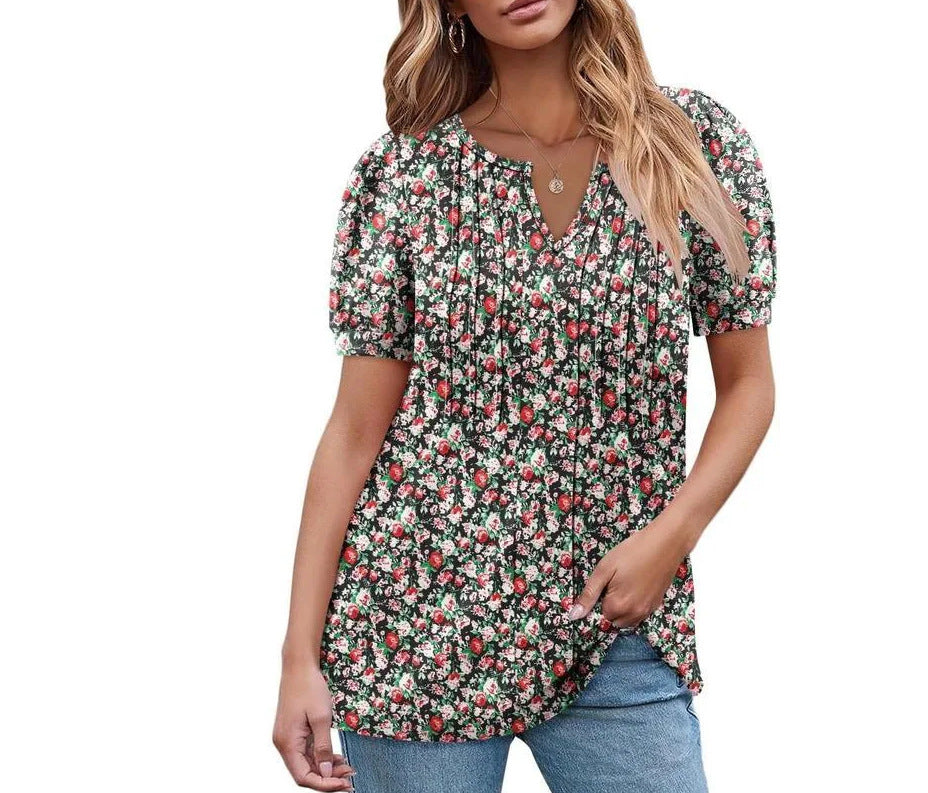 Robe-chemise à volants et imprimé floral de berg-feldt