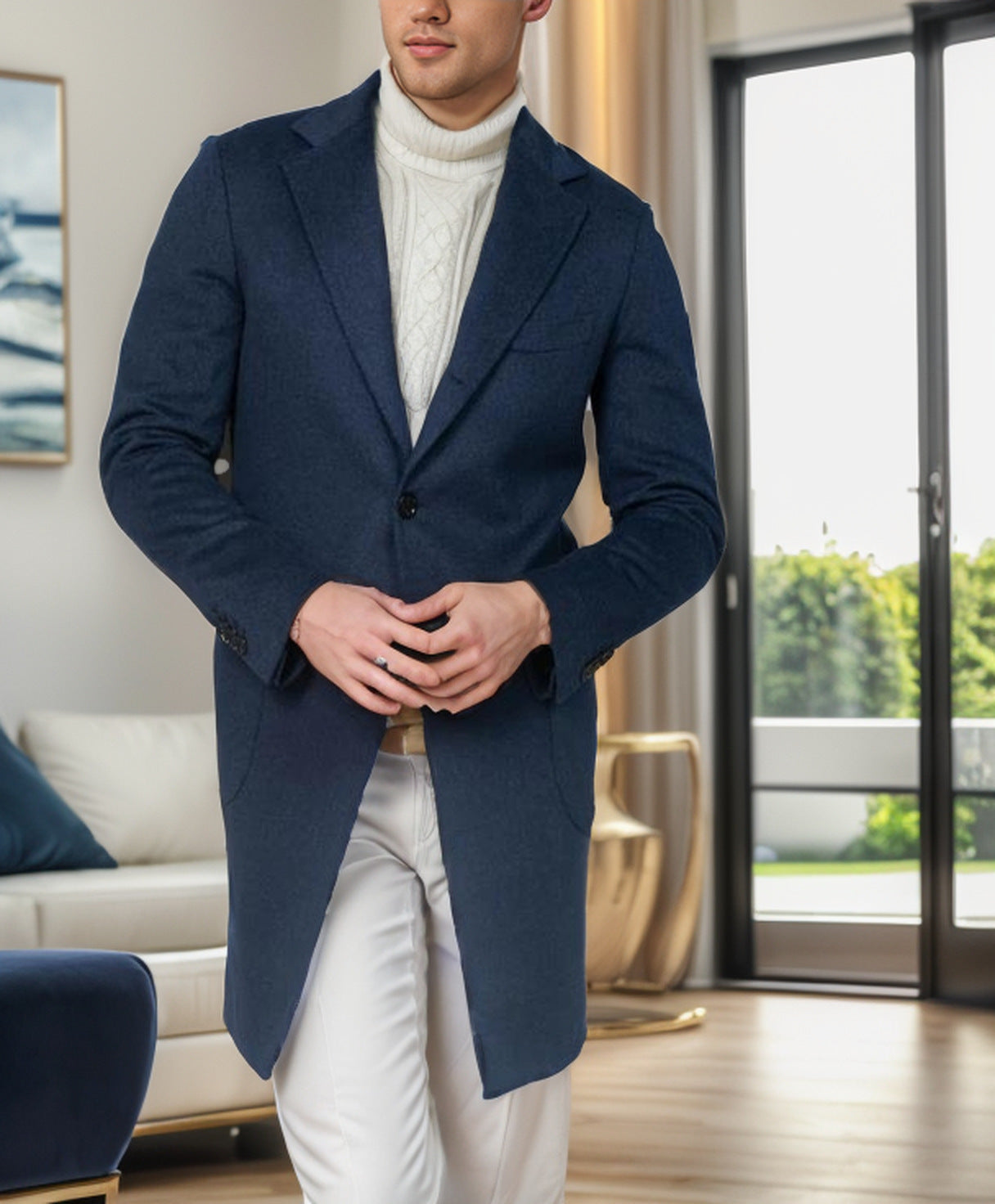 Herren eleganter Baumwolltrenchcoat mit edlen Taschen und modernem Schnitt Berg-Feldt