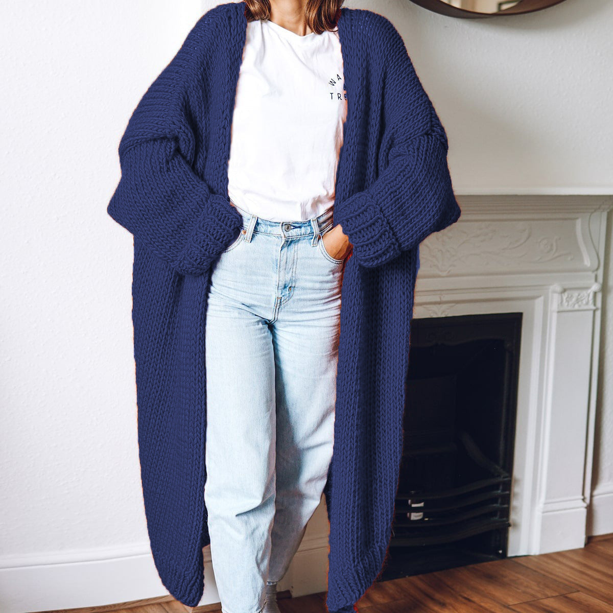 Manteau en tricot épais pour femme, ouvert sur le devant, avec poches profondes Berg-Feldt