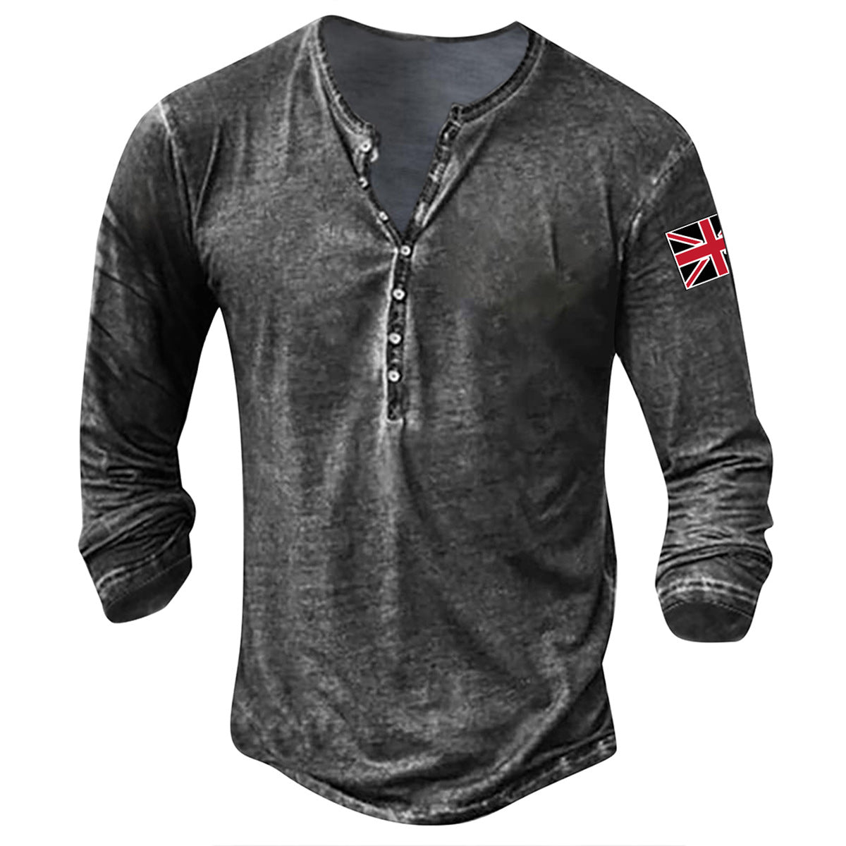 Chemise boutonnée à manches longues pour homme, avec application drapeau, par Berg-Feldt