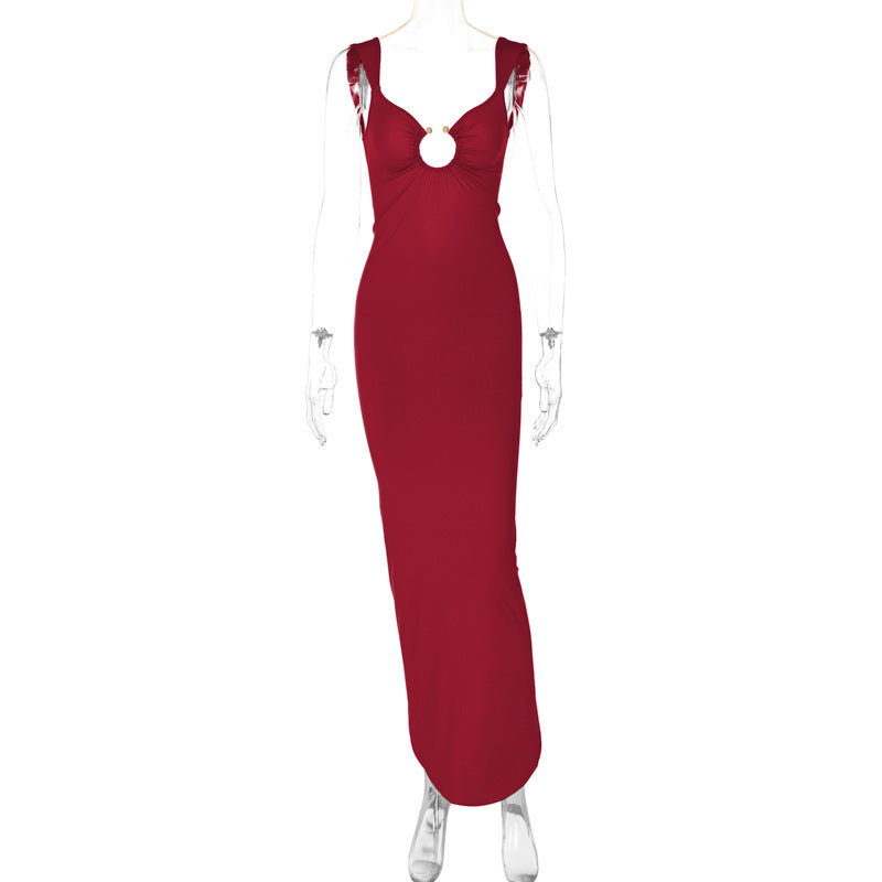 Elegantes Maxikleid für Damen mit offenem Rücken und Ausschnittdetail von berg-feldt