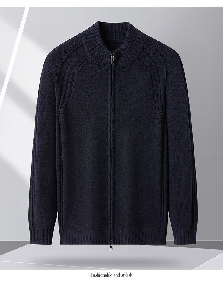 Herren Strickjacke mit Reißverschluss und hohen Kragen Berg-Feldt