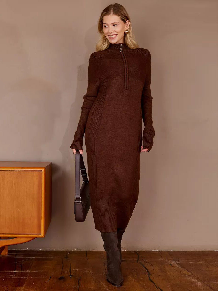 Robe pull femme berg-feldt à col montant et fermeture éclair