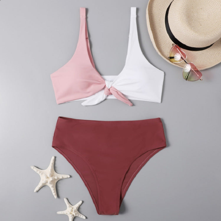 Modischer Damen Bikini mit hohem Bund und Knoten-Design von berg-feldt