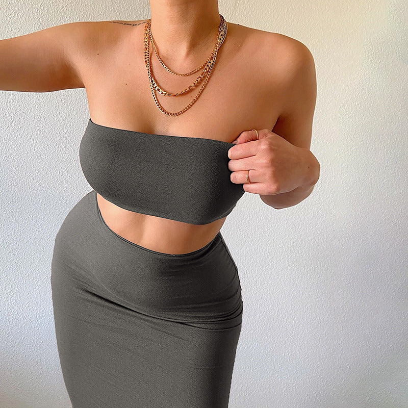 Figurbetontes Damen-Set: Cropped Top und Midi-Rock von berg-feldt