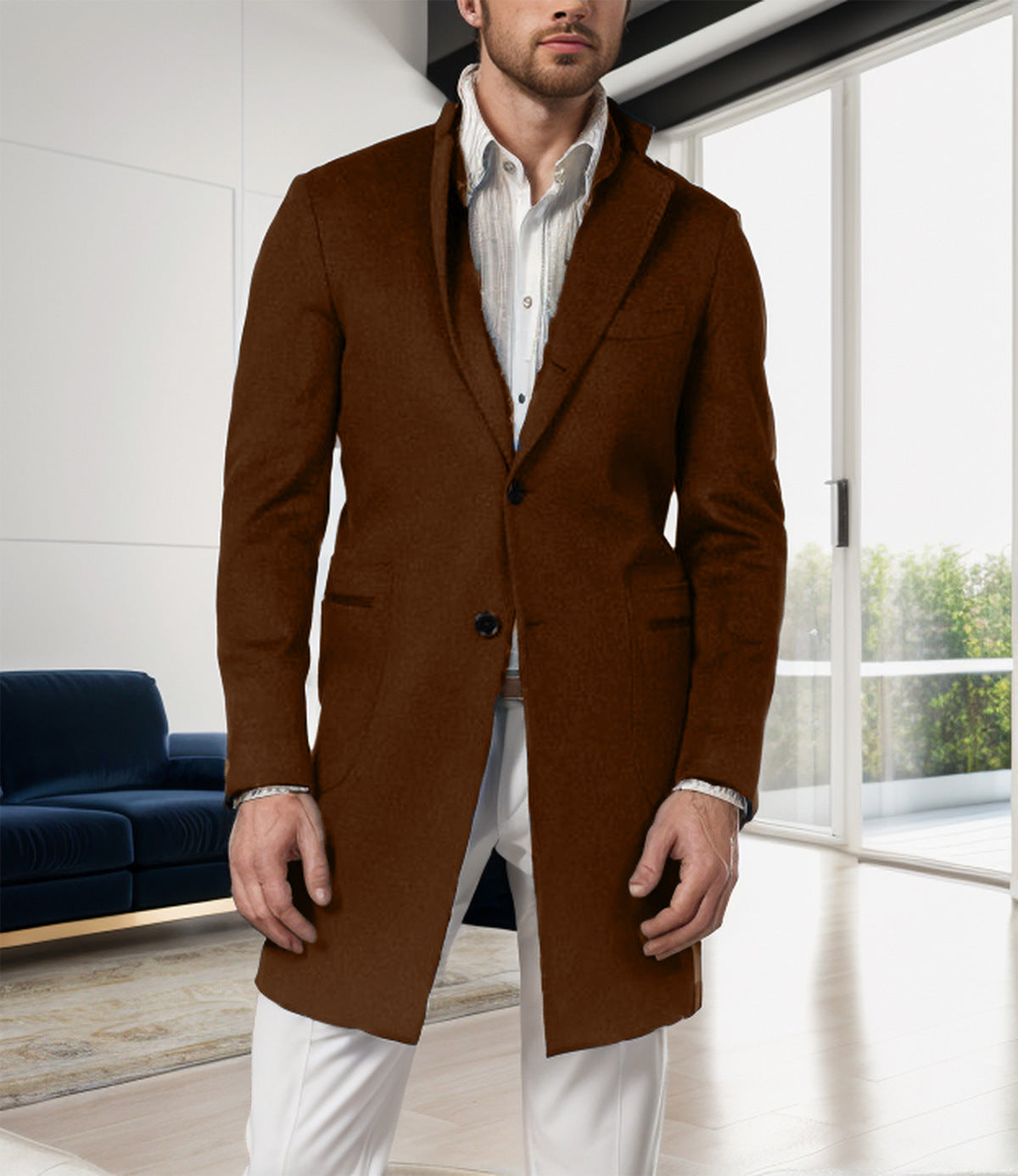 Herren eleganter Baumwolltrenchcoat mit edlen Taschen und modernem Schnitt Berg-Feldt